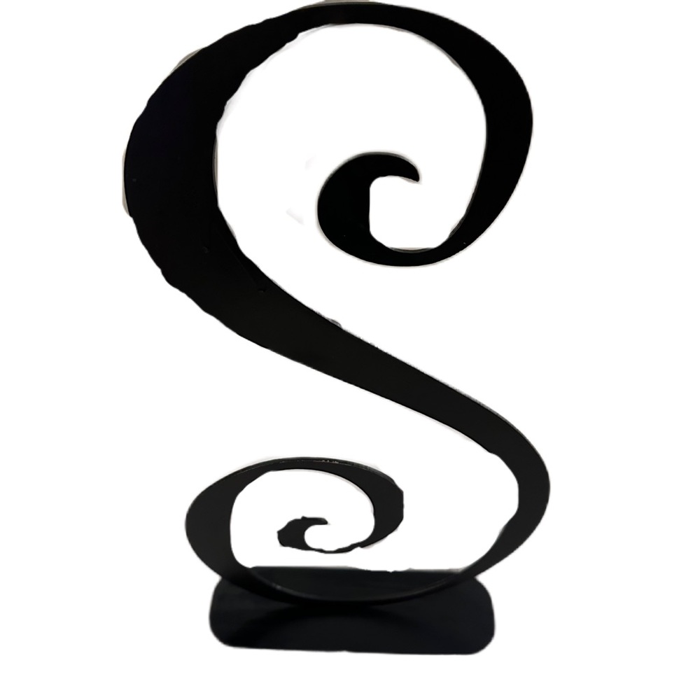 Metal Letter‎ S Swirl Black Sculpture Decor - Picture 7 of 14
